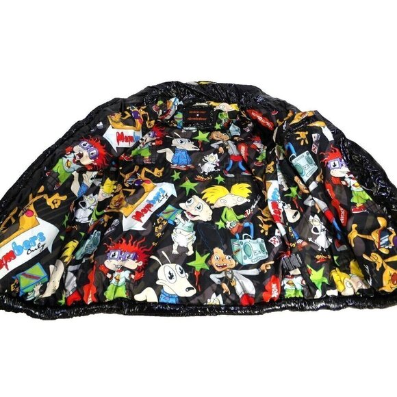 MEMBERS ONLY X Nickelodeon black polyester puffer jacket VIACOM 2021 size Large - Picture 3 of 5